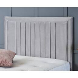 "BSSPOKE Canes Ottoman Divan Bed Plush Velvet 54"" Headboard & No Mattress in Silver - Size: Double" - thumbnail 2