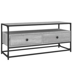 Berkfield Home TV Cabinet Grey Sonoma 100x35x45 cm Engineered Wood - Size: 100 x 35 x 45 cm - thumbnail 1