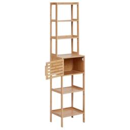 Wyld and Coco Bamboo 6-Shelf Bathroom Unit light brown - W36 x D30 x H160cm - thumbnail 6
