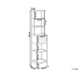 Wyld and Coco Bamboo 6-Shelf Bathroom Unit light brown - W36 x D30 x H160cm - thumbnail 4