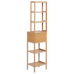 Wyld and Coco Bamboo 6-Shelf Bathroom Unit light brown - W36 x D30 x H160cm - thumbnail 5