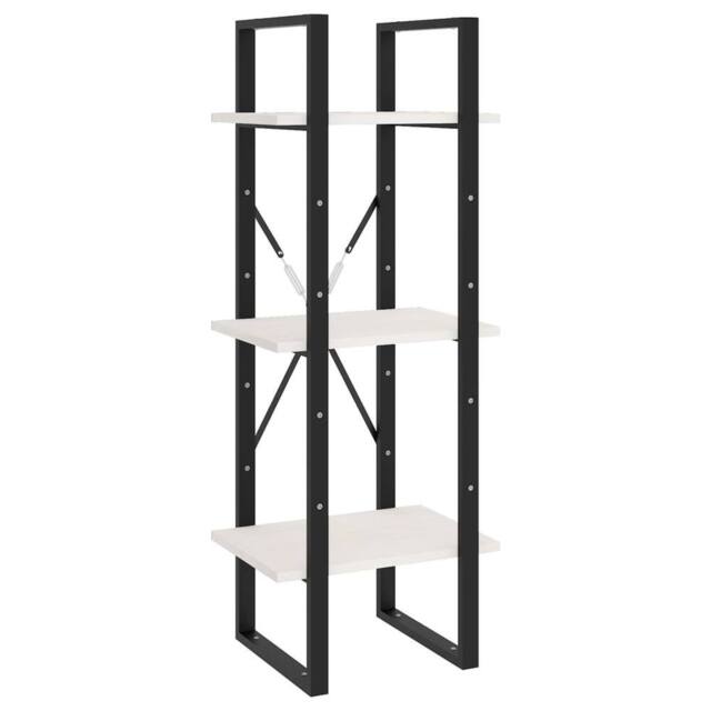 Berkfield Home 3-Tier Book Cabinet White 40x30x105 cm Solid Pinewood - Size: 40 x 30 x 105 cm - image 1