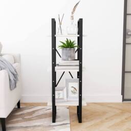 Berkfield Home 3-Tier Book Cabinet White 40x30x105 cm Solid Pinewood - Size: 40 x 30 x 105 cm - thumbnail 5