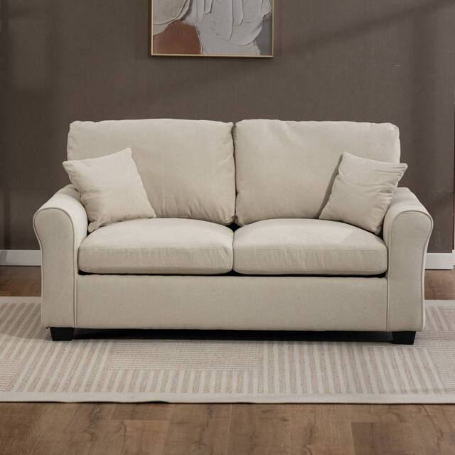 Artemis Home Lewiston Fabric Pull Out Sofabed in Beige - Size: 3 Seater - image 1