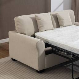 Artemis Home Lewiston Fabric Pull Out Sofabed in Beige - Size: 3 Seater - thumbnail 7