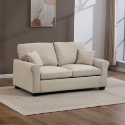 Artemis Home Lewiston Fabric Pull Out Sofabed in Beige - Size: 3 Seater - thumbnail 2