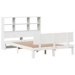 Berkfield Home Bookcase Bed without Mattress White 160x200cm Solid Wood Pine - Size: 160x200 cm - thumbnail 3