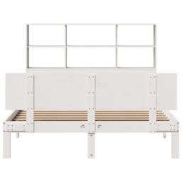 Berkfield Home Bookcase Bed without Mattress White 160x200cm Solid Wood Pine - Size: 160x200 cm - thumbnail 4