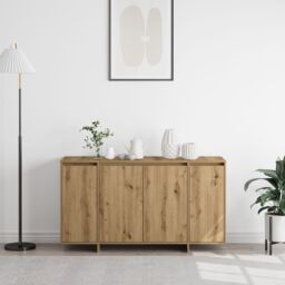 Berkfield Home Oak Sideboard Artisan Oak Wood Composite 135 x 41 x 75 cm in Brown - thumbnail 4