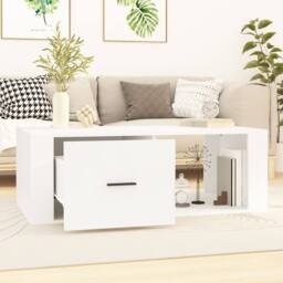 Berkfield Home Decorative Coffee Table White 100x50.5x35 cm Engineered Wood - thumbnail 1
