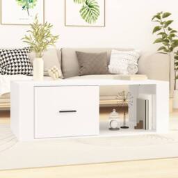 Berkfield Home Decorative Coffee Table White 100x50.5x35 cm Engineered Wood - thumbnail 2