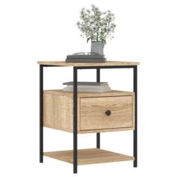 Berkfield Home Bedside Cabinet Sonoma Oak 40x42x56 cm Engineered Wood in Light Tan - Size: 40 x 42 x 56 cm - thumbnail 3