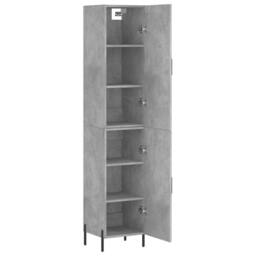 Berkfield Home Highboard Concrete Grey 34.5x34x180 cm Engineered Wood - thumbnail 4