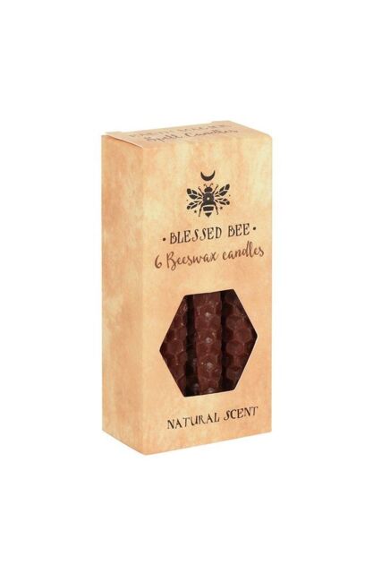 KDMD Set of 6 Brown Beeswax Spell Candles - image 1