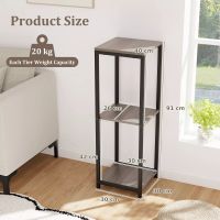 Costway 3 Tier Tall Metal Plant Stand Corner Plant Holder Flower Pot Organizer in Grey - thumbnail 3