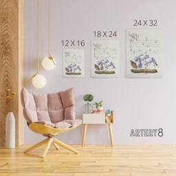 "Artery8 Butterfly Caterpillar & Flower Calligraphy Canvas Wall Art Print in White - Size: W18"" x H24""" - thumbnail 4