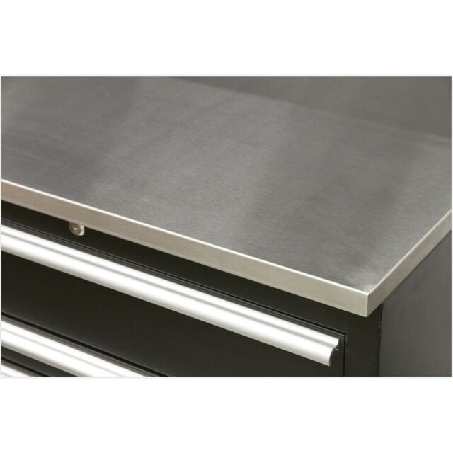 Loops 1550mm Stainless Steel Worktop for ys02602 & ys02604 Modular Floor Cabinets in Metallics - image 1