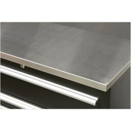 Loops 1550mm Stainless Steel Worktop for ys02602 & ys02604 Modular Floor Cabinets in Metallics - thumbnail 4