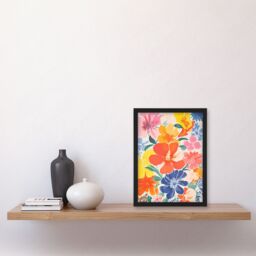 Artery8 Blooming Marvelous By Sofia Francis Geranium Flowers Artwork Colourful Bright & Happy Painting Art Print Framed Poster Wall Decor - thumbnail 4