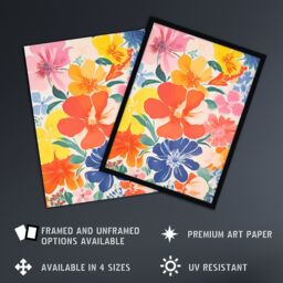 Artery8 Blooming Marvelous By Sofia Francis Geranium Flowers Artwork Colourful Bright & Happy Painting Art Print Framed Poster Wall Decor - thumbnail 2
