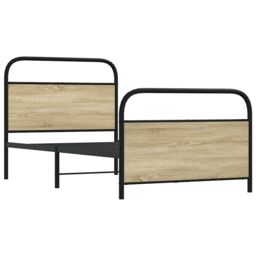 Berkfield Home Bed Frame Without Mattress 90x190 cm Single Sonoma Oak Engineered Wood in Brown - thumbnail 5