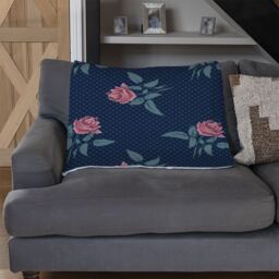 Benjamin Tate Design Roses & Spots Print Blanket in Natural - Size: 120 cm x 150 cm - thumbnail 2