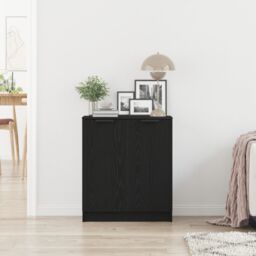 Berkfield Home Sideboard Black Oak 60x30x70 cm Engineered Wood - Size: 60 x 30 x 70 cm - thumbnail 4