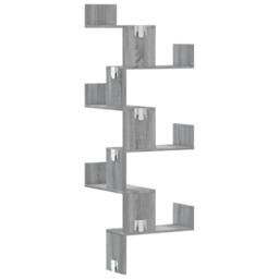 Berkfield Home Wall Corner Shelf Grey Sonoma 45x45x147 cm Engineered Wood - Size: 45 x 45 x 147 cm - thumbnail 6