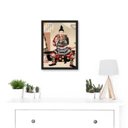Artery8 Yoshitoshi Japan Samurai Warrior Artwork Framed Wall Art Print A4 in Black - thumbnail 2