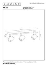 Lucide 'RILOU' Dimmable Rotatable Indoor LED Ceiling Spotlight Bar GU10 in White - thumbnail 4