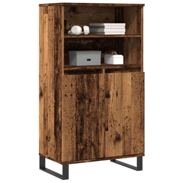 Berkfield Home Highboard Old Wood 60x36x110 cm Engineered Wood in Brown - Size: 60 x 36 x 110 cm - image 1