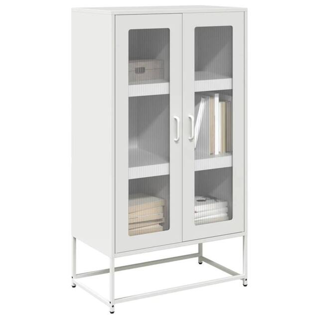 Berkfield Home Highboard White 68x39x123 cm Steel - Size: 68 x 39 x 123 cm - image 1