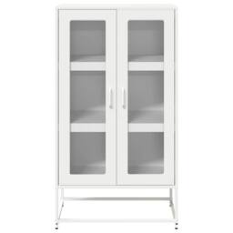 Berkfield Home Highboard White 68x39x123 cm Steel - Size: 68 x 39 x 123 cm - thumbnail 5