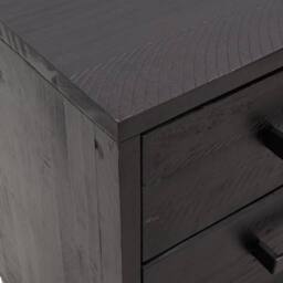 Berkfield Home Bedside Cabinets 2 pcs Black 36x30x45 cm Solid Wood Pine - Size: 36 x 30 x 45 cm - thumbnail 7