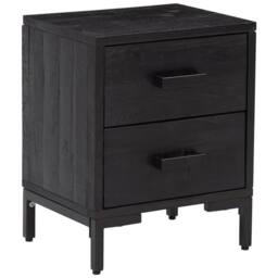 Berkfield Home Bedside Cabinets 2 pcs Black 36x30x45 cm Solid Wood Pine - Size: 36 x 30 x 45 cm - thumbnail 3
