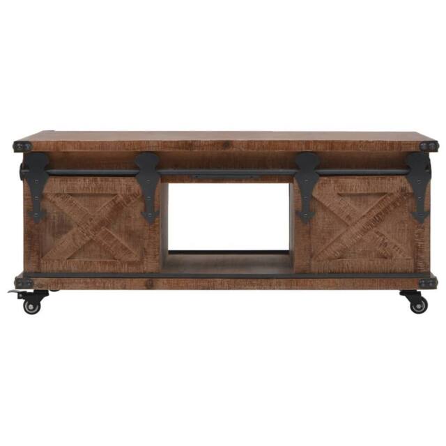 Berkfield Home Coffee Table Solid Fir Wood 91x51x38 cm Brown - Size: 91 x 51 x 38 cm - image 1