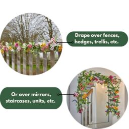 Marco Paul 6ft Artificial Flower Outdoor Garland - thumbnail 6