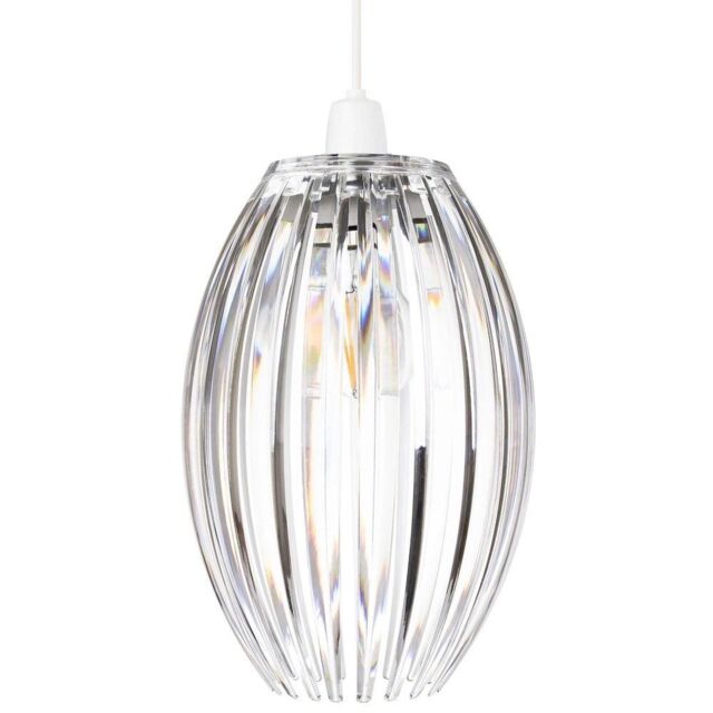Happy Homewares Modern Designer Easy Fit Pendant Shade with Beautiful Clear Acrylic Curved Rods - image 1