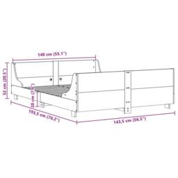 Berkfield Home Beautiful Bed Frame without Mattress Wax Brown 140x190 cm Solid W - thumbnail 9