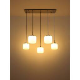 Netlighting Kladora Cluster Pendant Nickel Matt Opal Glass Shade 5x E27 in Grey - thumbnail 3