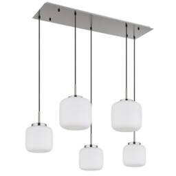 Netlighting Kladora Cluster Pendant Nickel Matt Opal Glass Shade 5x E27 in Grey - thumbnail 2