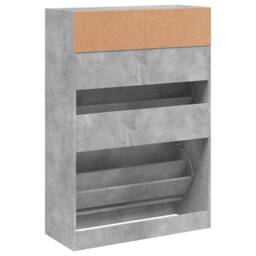 Berkfield Home Shoe Cabinet with 2 Flip-Drawers Concrete Grey 80x34x116 cm - Size: 80 x 34 x 116 cm - thumbnail 8