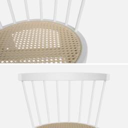 sweeek Pair Of Wood & Cane Dining Chairs in White - thumbnail 4