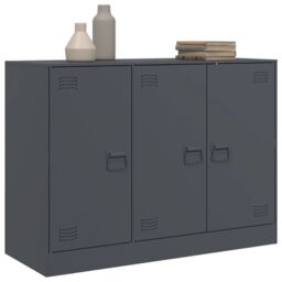 Berkfield Home Sideboard Anthracite 99x39x73 cm Steel - Size: 99 x 39 x 73 cm - thumbnail 4