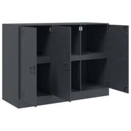 Berkfield Home Sideboard Anthracite 99x39x73 cm Steel - Size: 99 x 39 x 73 cm - thumbnail 7
