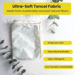 Brightr Sleep Premium Tencel Waterproof Pillow Protector in White - thumbnail 4