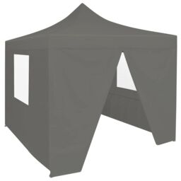 Berkfield Home Professional Folding Party Tent with 4 Sidewalls 2x2 m Steel Anthracite in Black