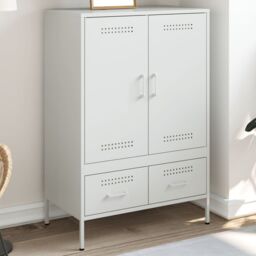 Berkfield Home Highboard White 68x39x101.5 cm Steel - thumbnail 1