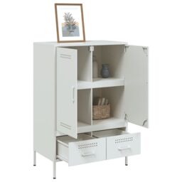 Berkfield Home Highboard White 68x39x101.5 cm Steel - thumbnail 5