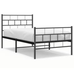 Berkfield Home Metal Bed Frame with Headboard & Footboard Black 107x203 cm - thumbnail 3